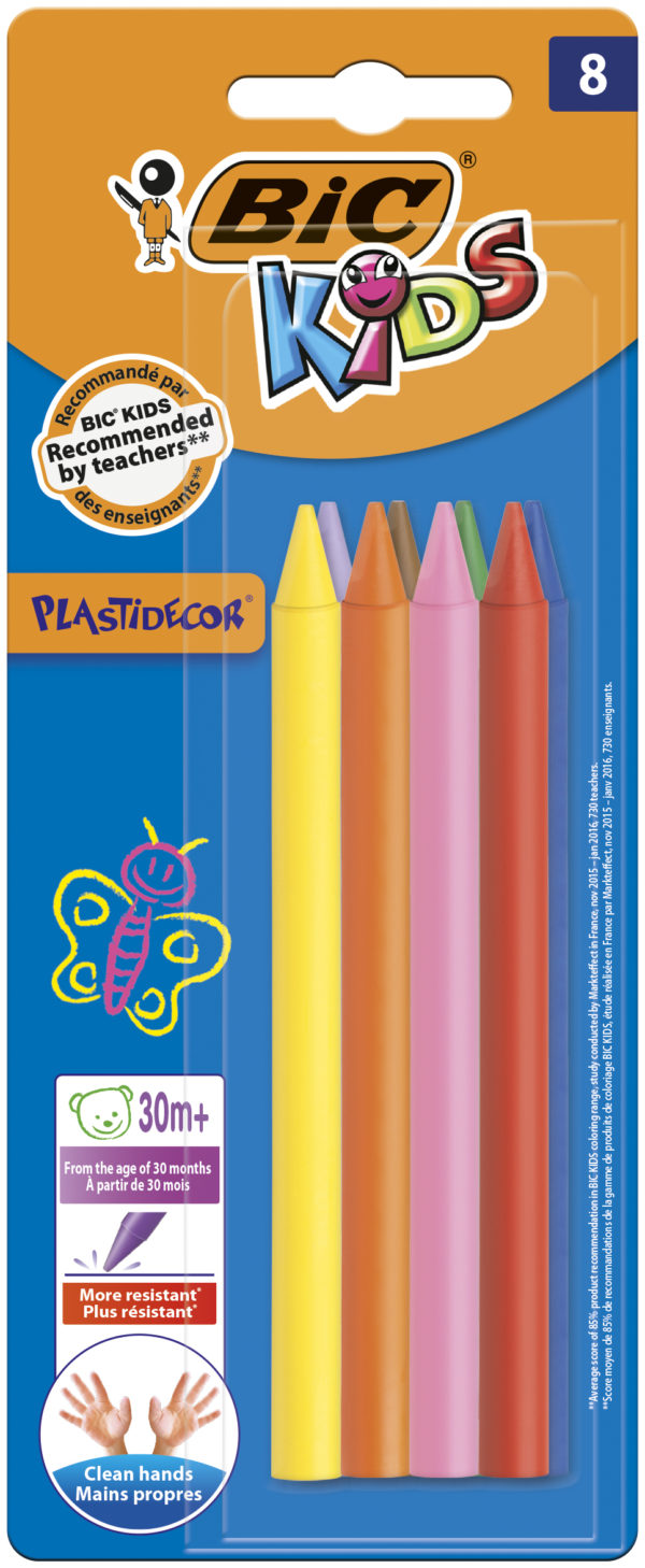 Bic Kids 421 Plastidecor 0 Ink Assorted Colours 8 Bl008 Bliste