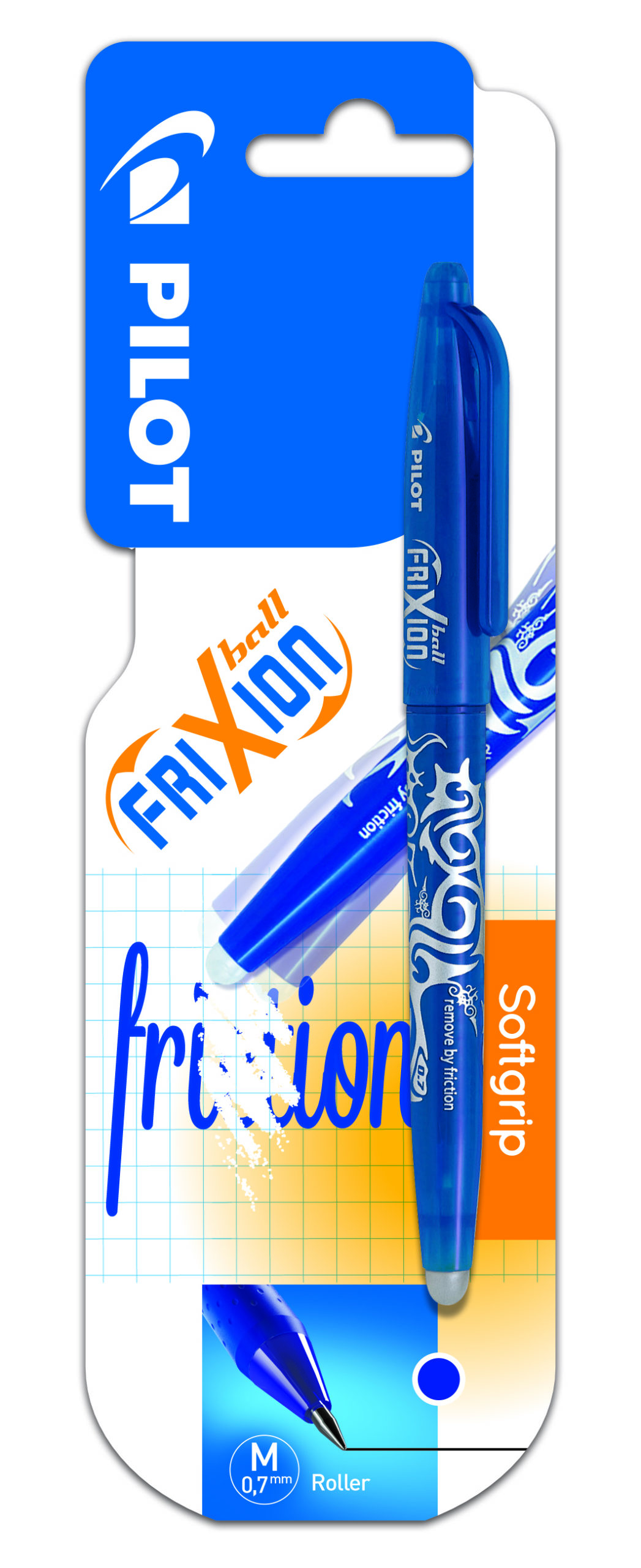Carded Frixion Erasable 0.7mm Blue Rollerball